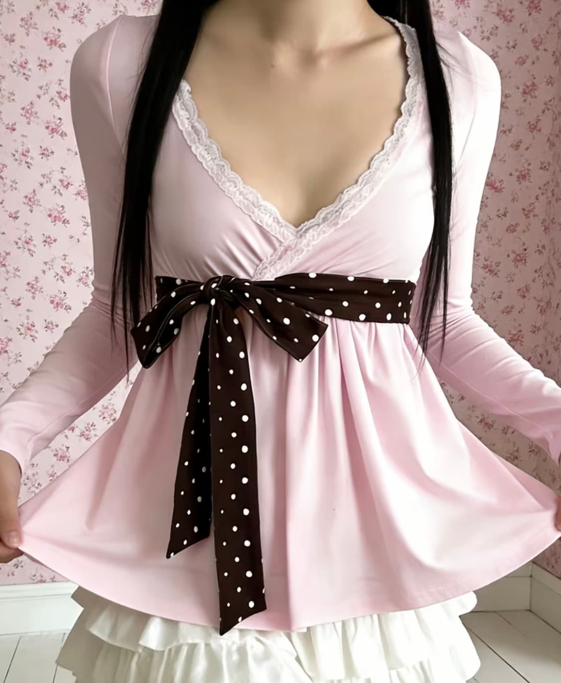 히메갸루 연핑크 롱슬리브리스 상품이미지2