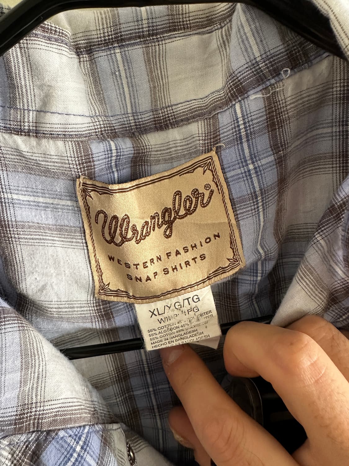 Wrangler 랭글러 웨스턴 체크 셔츠 블루 상품이미지2
