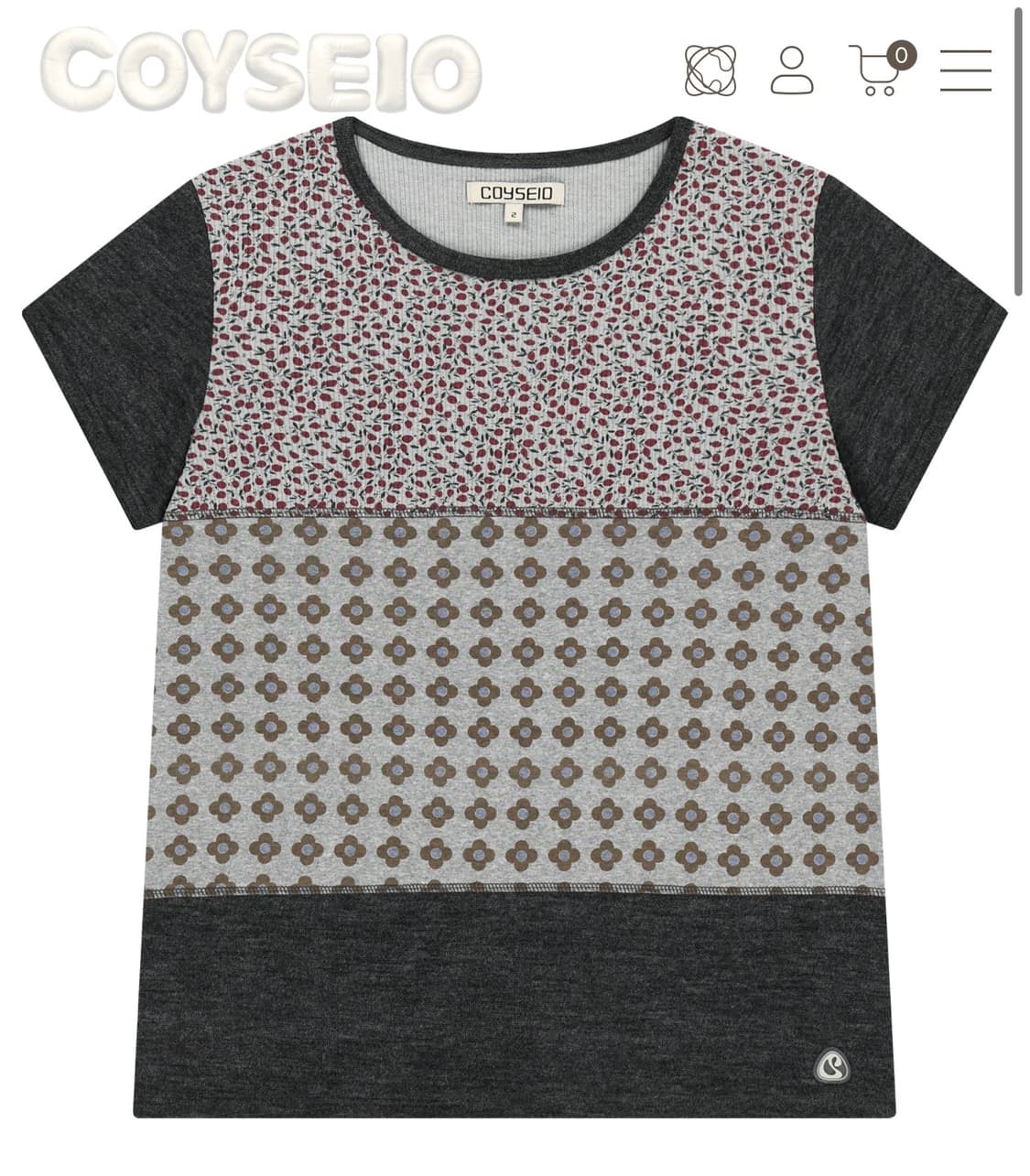 (구해요) 코이세이오 플라워 패치워크 티셔츠 반팔티 상품이미지1