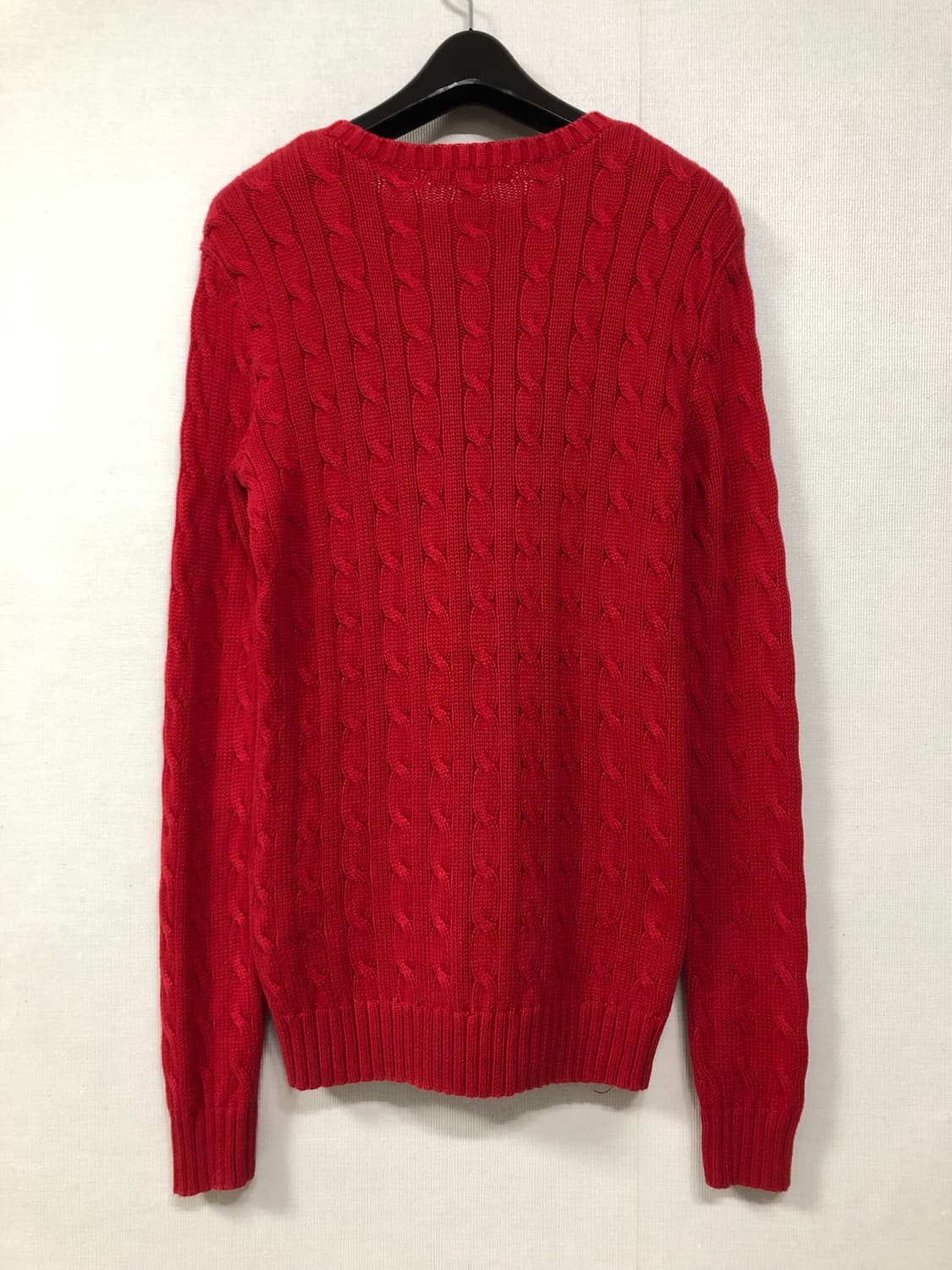 랄프로렌 폴로 여성 슬림핏 딱붙핏 꽈배기 케이블 라운드넥 니트 M _ 레 상품이미지6