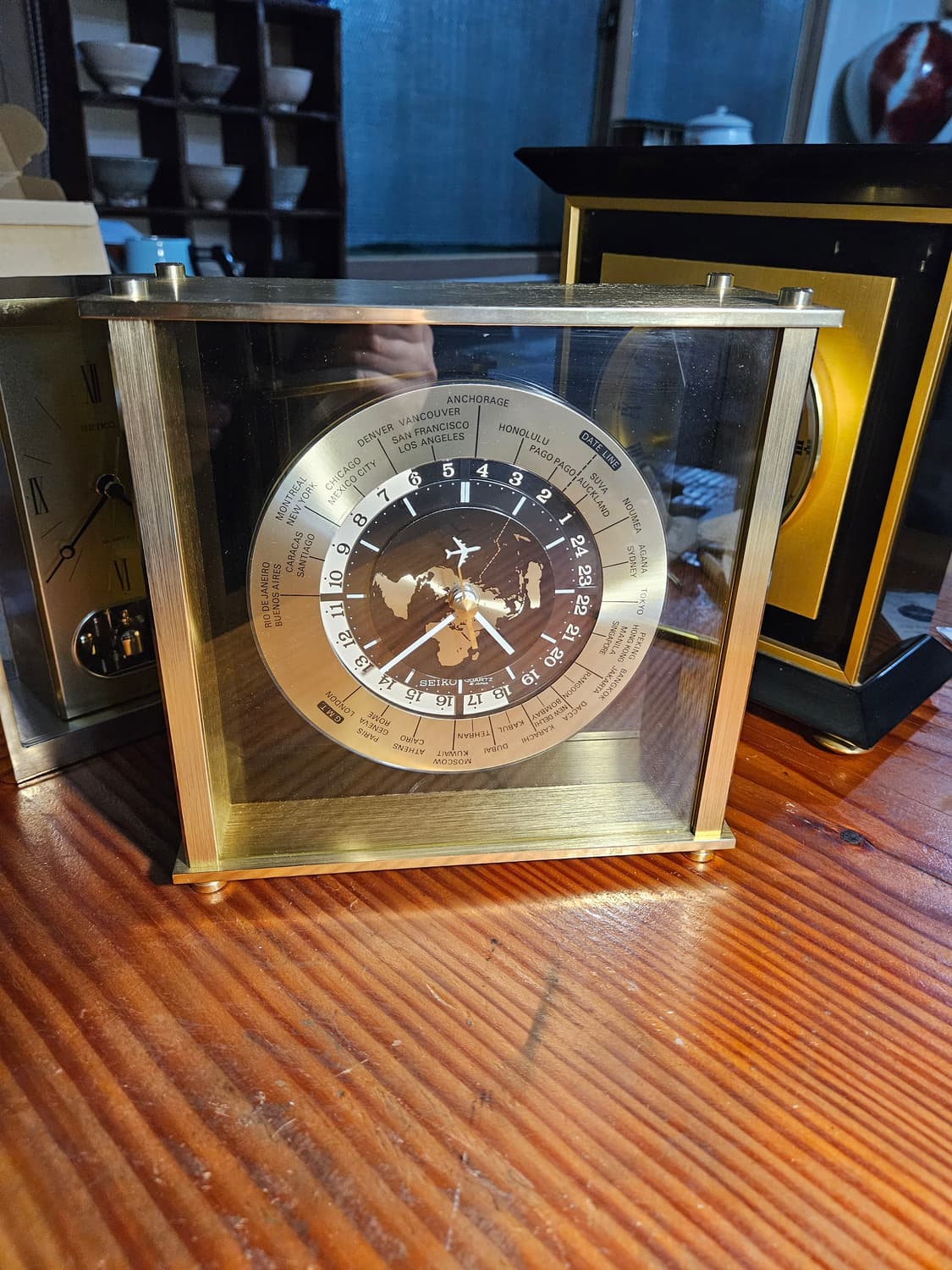 황동 제작, seiko 세이코  월드타임 빈티지 탁상시계 상품이미지3