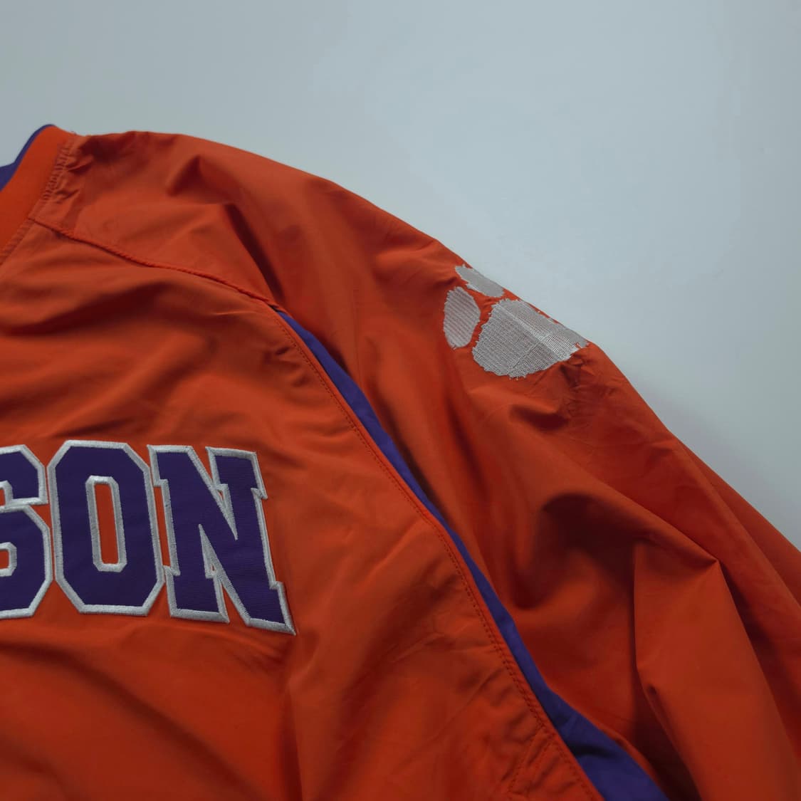 90s 스타터 클렘슨 컬리지 바시티 웜업 상품이미지4