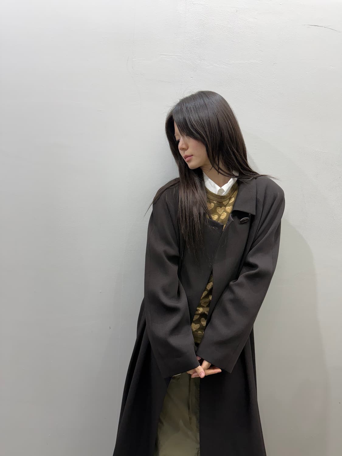 빈티지 미니멀 맥시 코트 상품이미지2