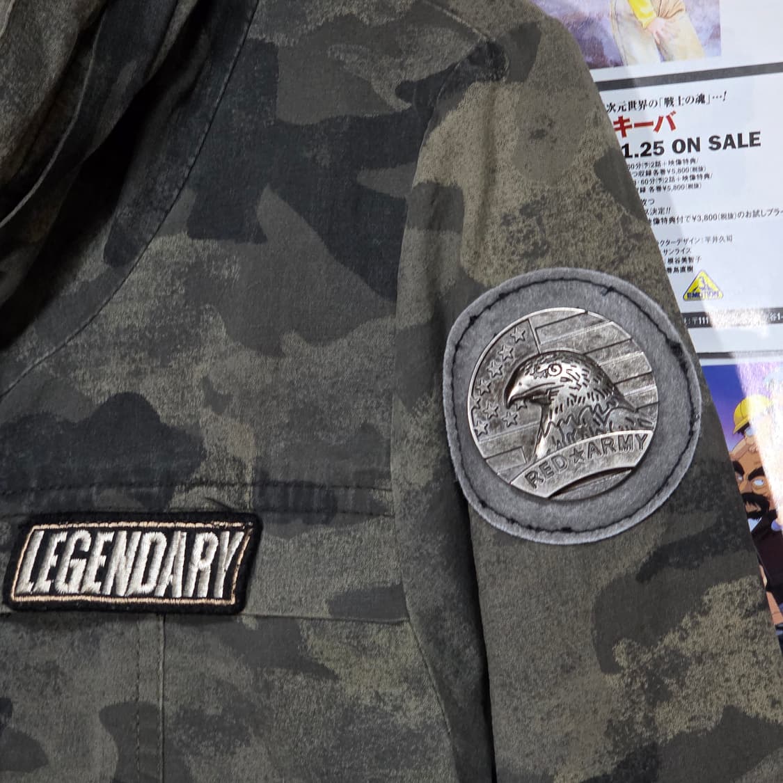 빈티지 밀리터리 카모 하이넥 코튼 집업 상품이미지4