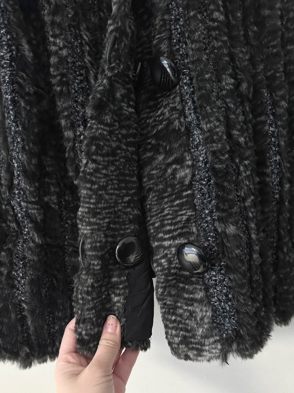 Pannel detail fur jacket / charcoal 상품이미지4