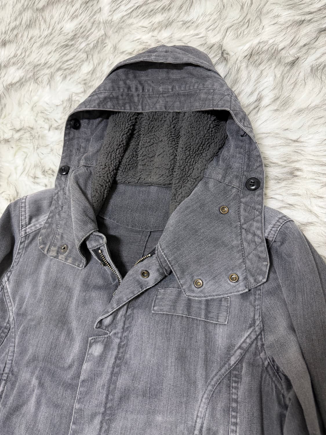 [S] 하레 밀리터리 하이 넥 후드 자켓 상품이미지3