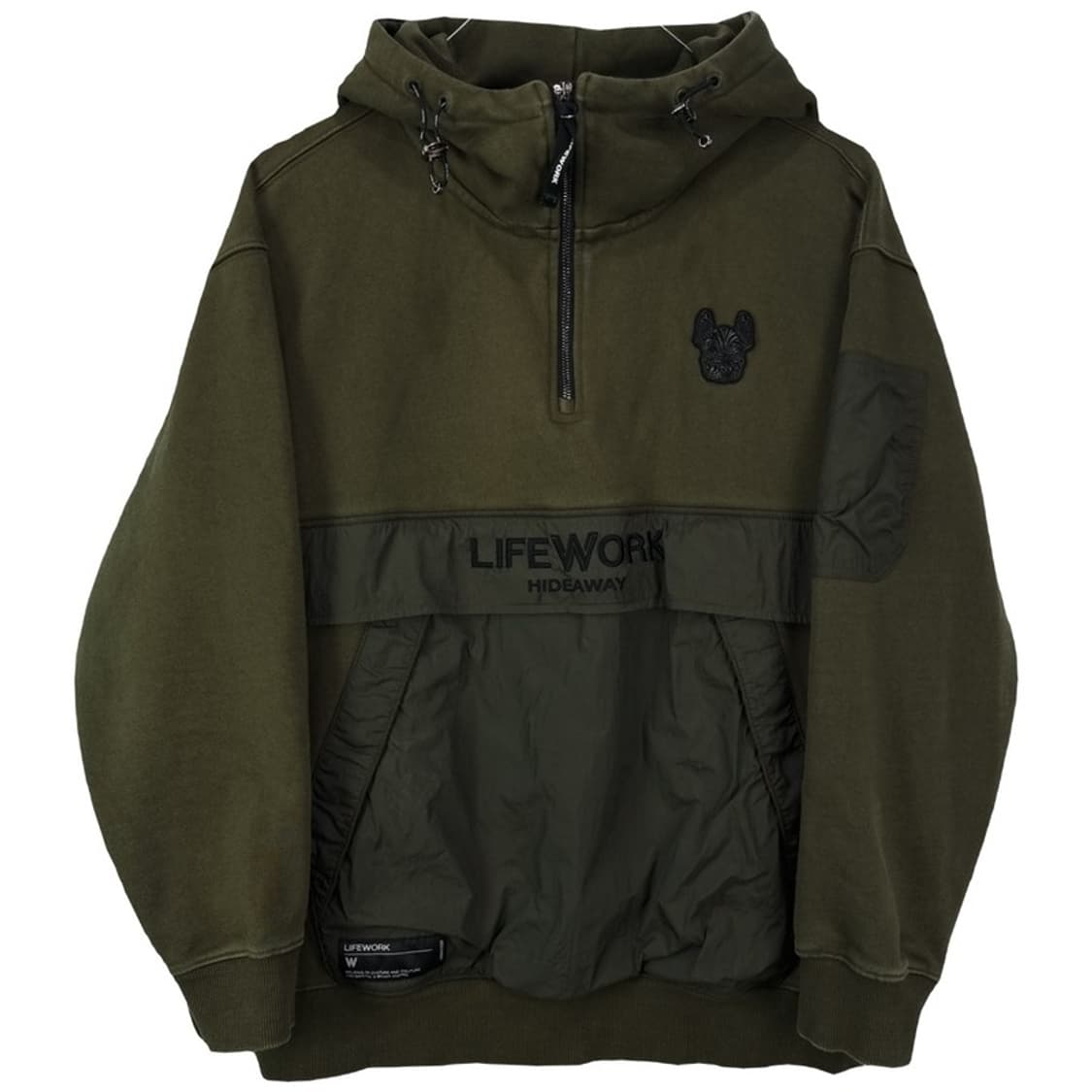 [라이프워크] 로고 자수 나일론 도킹 후드 조거 스웻 셋업 M18868 상품이미지2