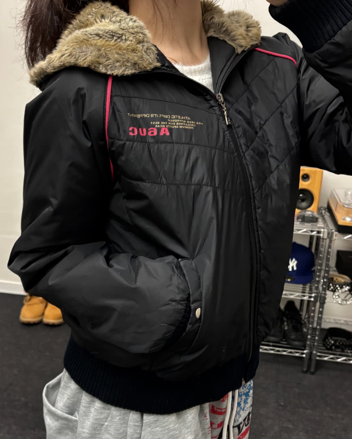 올드 빈티지 크롭 퍼 패딩 점퍼 상품이미지3