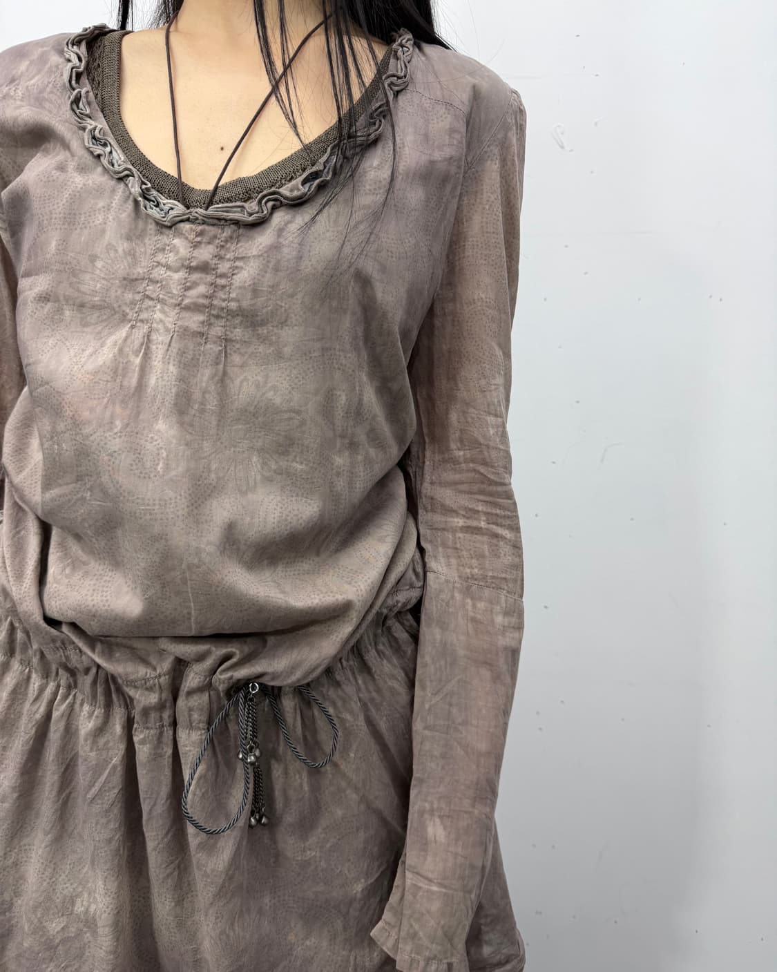 00s) Asymmetric Layered Contrast Dress 상품이미지2