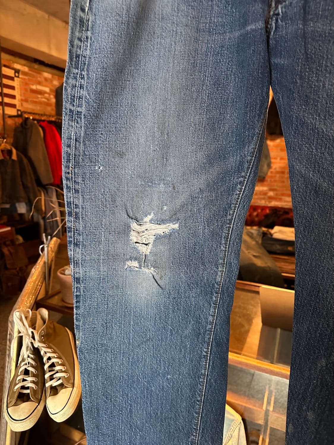 70s USA 빈티지 리바이스 501 66전기 셀비지 데님 팬츠 상품이미지3