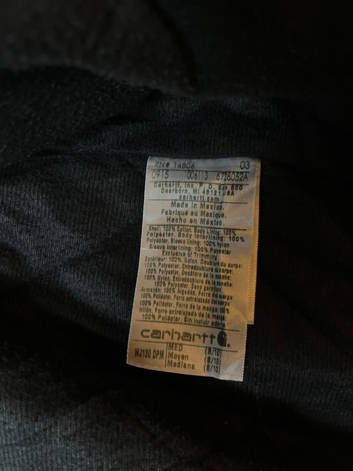 칼하트 J130 자켓 버건디 M 상품이미지3