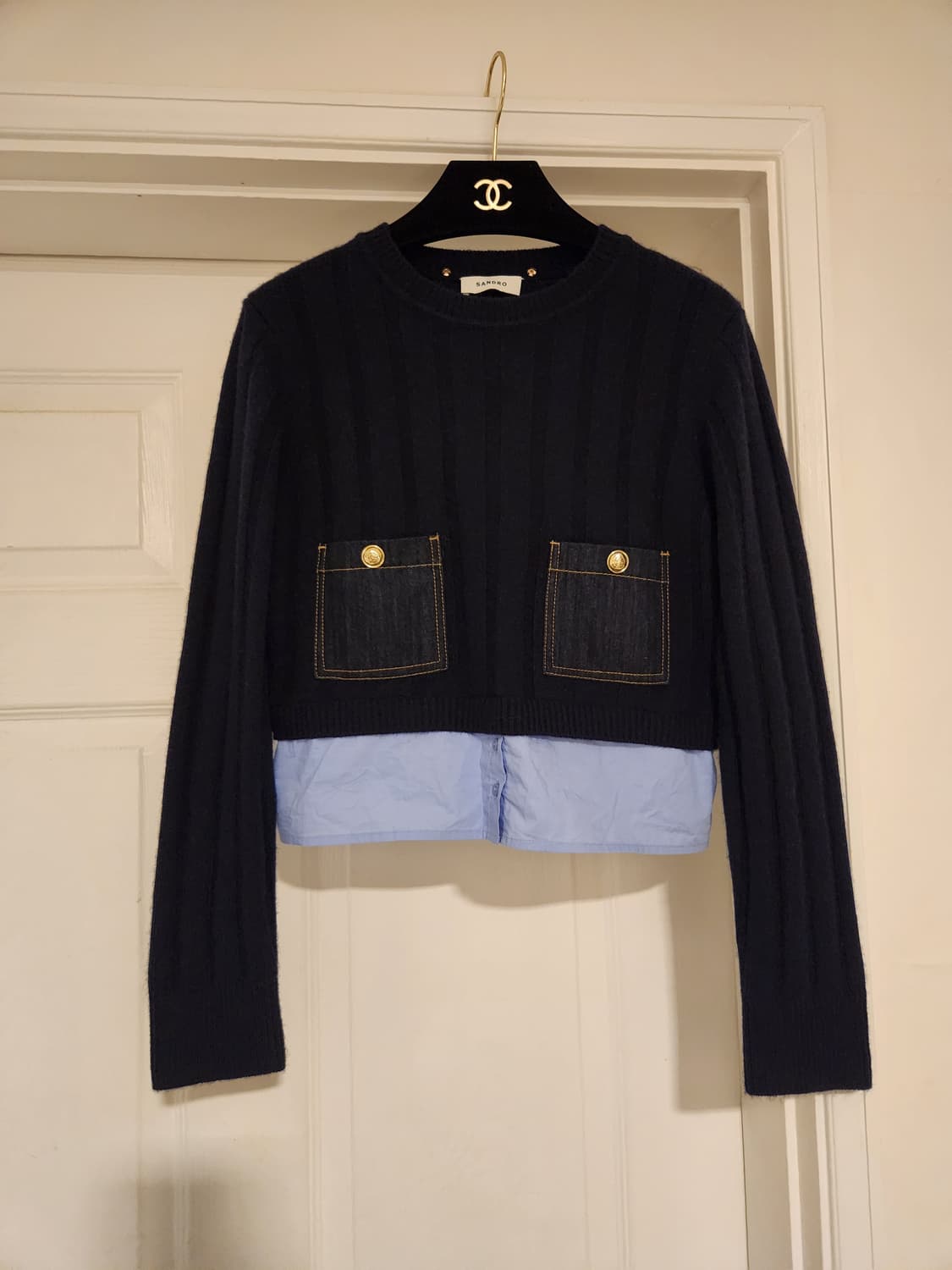 (정품)산드로 Sandro 네이비 니트 상품이미지1