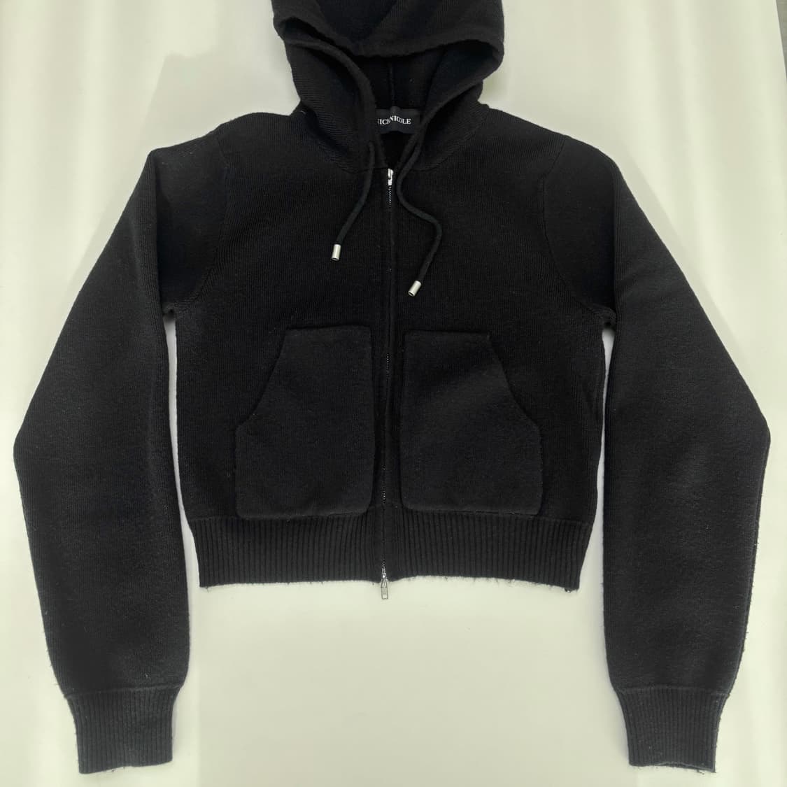 닉앤니콜 후드집업 니트 블랙 상품이미지1