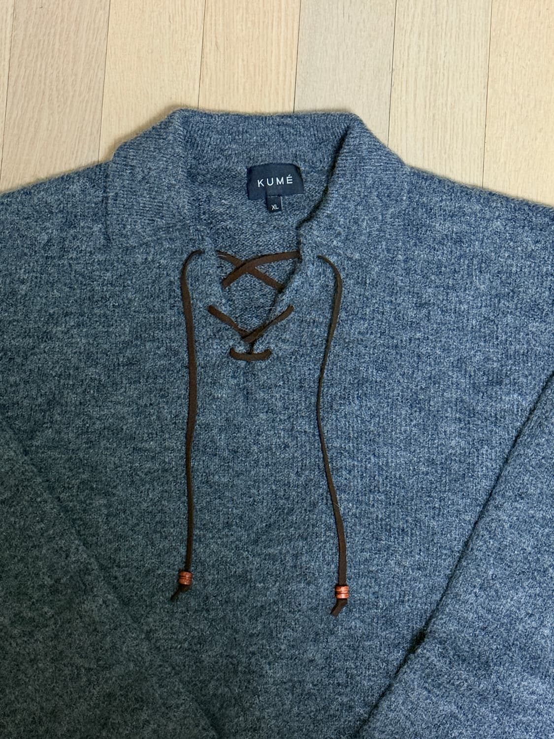 쿠메/ 남자 알파카 울 니트 / 차콜 /XL 상품이미지4