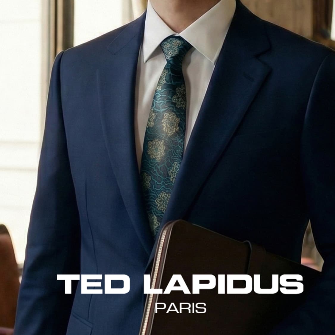 테드 라피두스 실크 청녹색 자카드 넥타이 8.6cm A+등급 A19368 상품이미지1