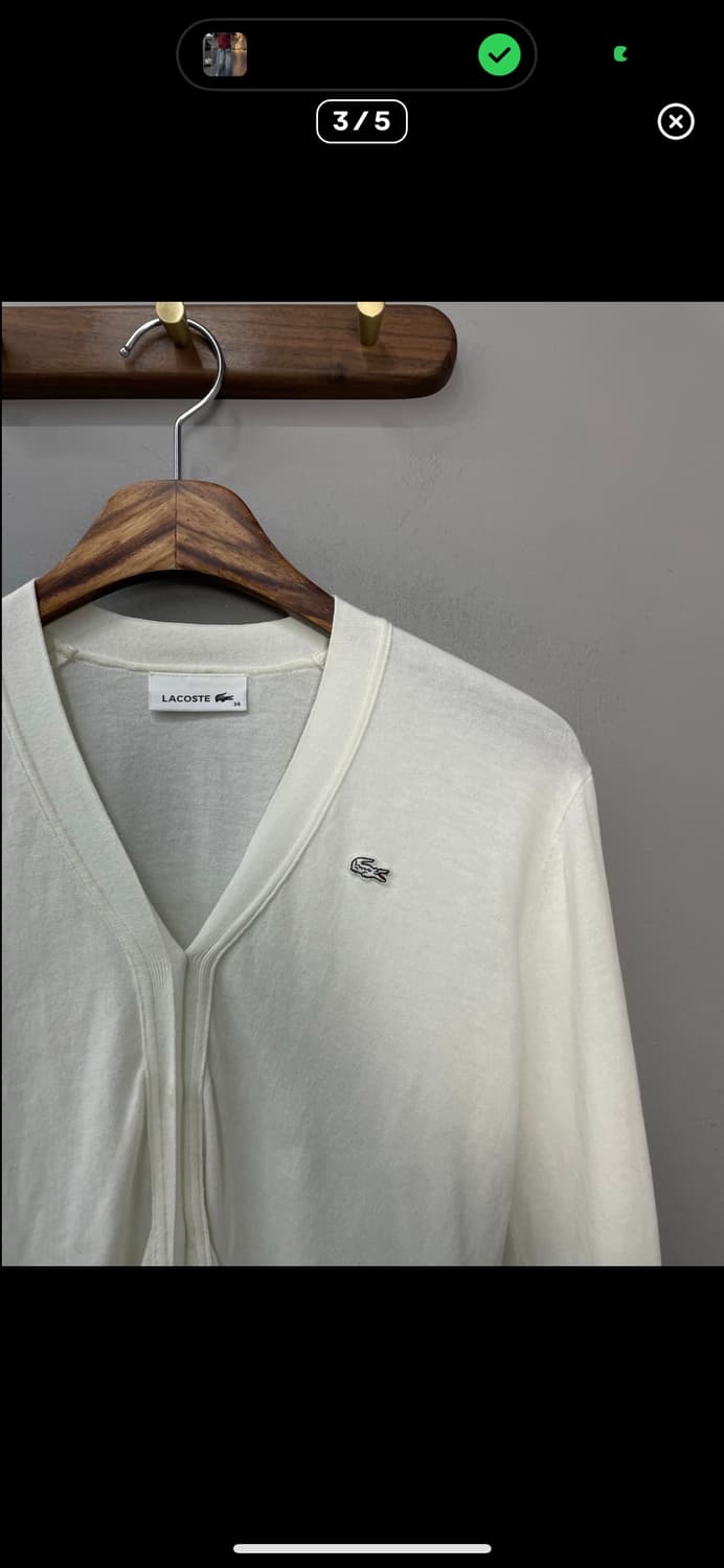 라코스테 썸머 브이넥 티핑 가디건 A3177 상품이미지3