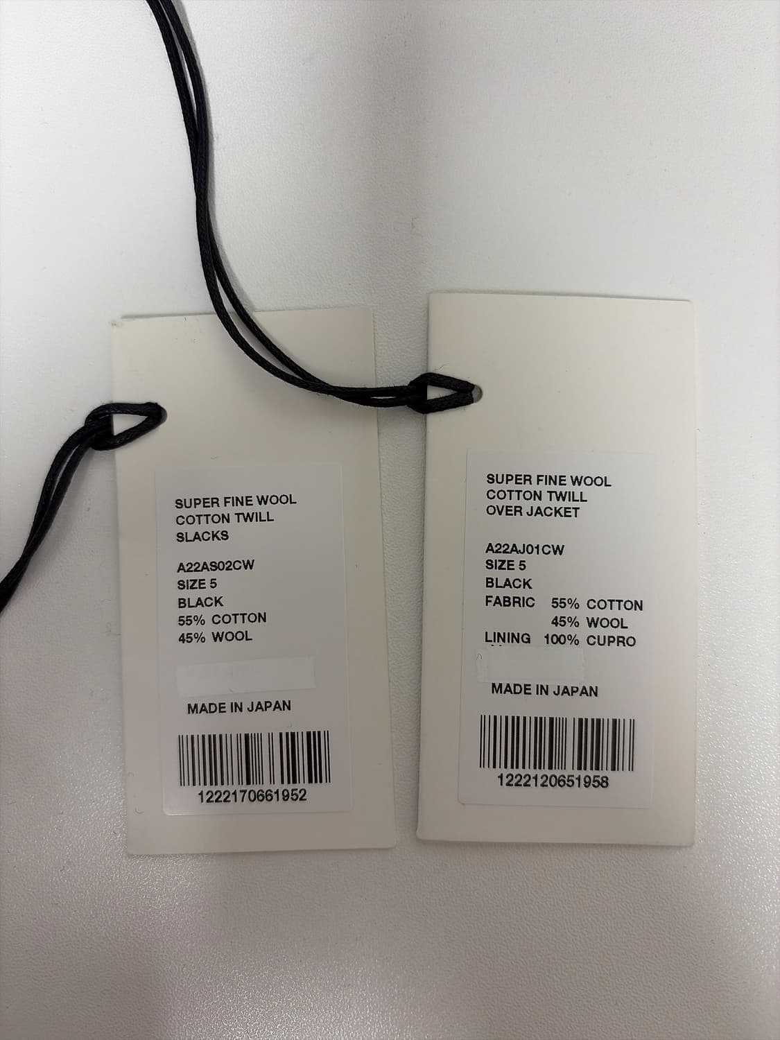 오라리 슈퍼 파인 울 코튼 트윌 셋업 5사이즈 상품이미지6