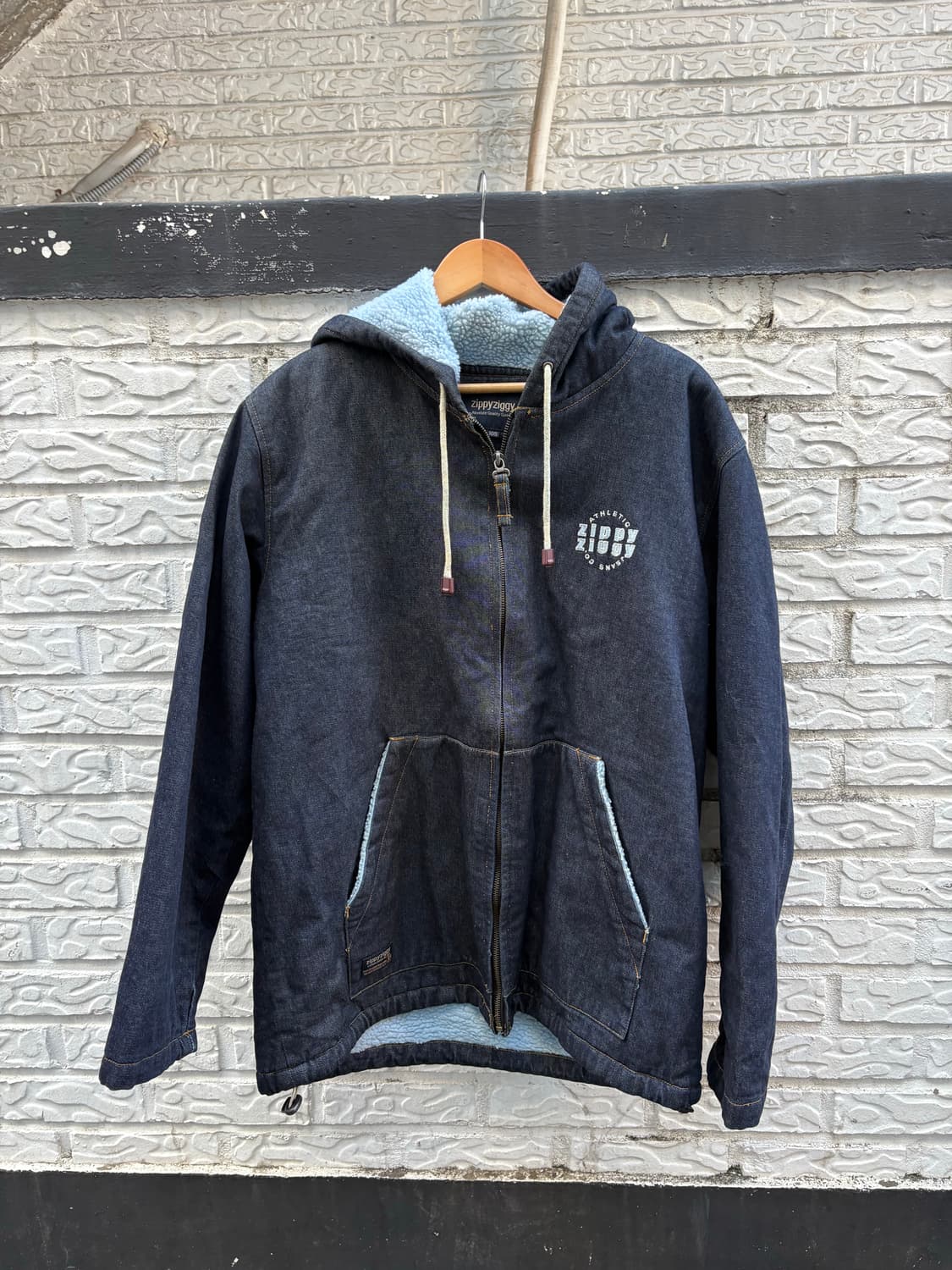 오버핏 데님 후드집업 상품이미지2