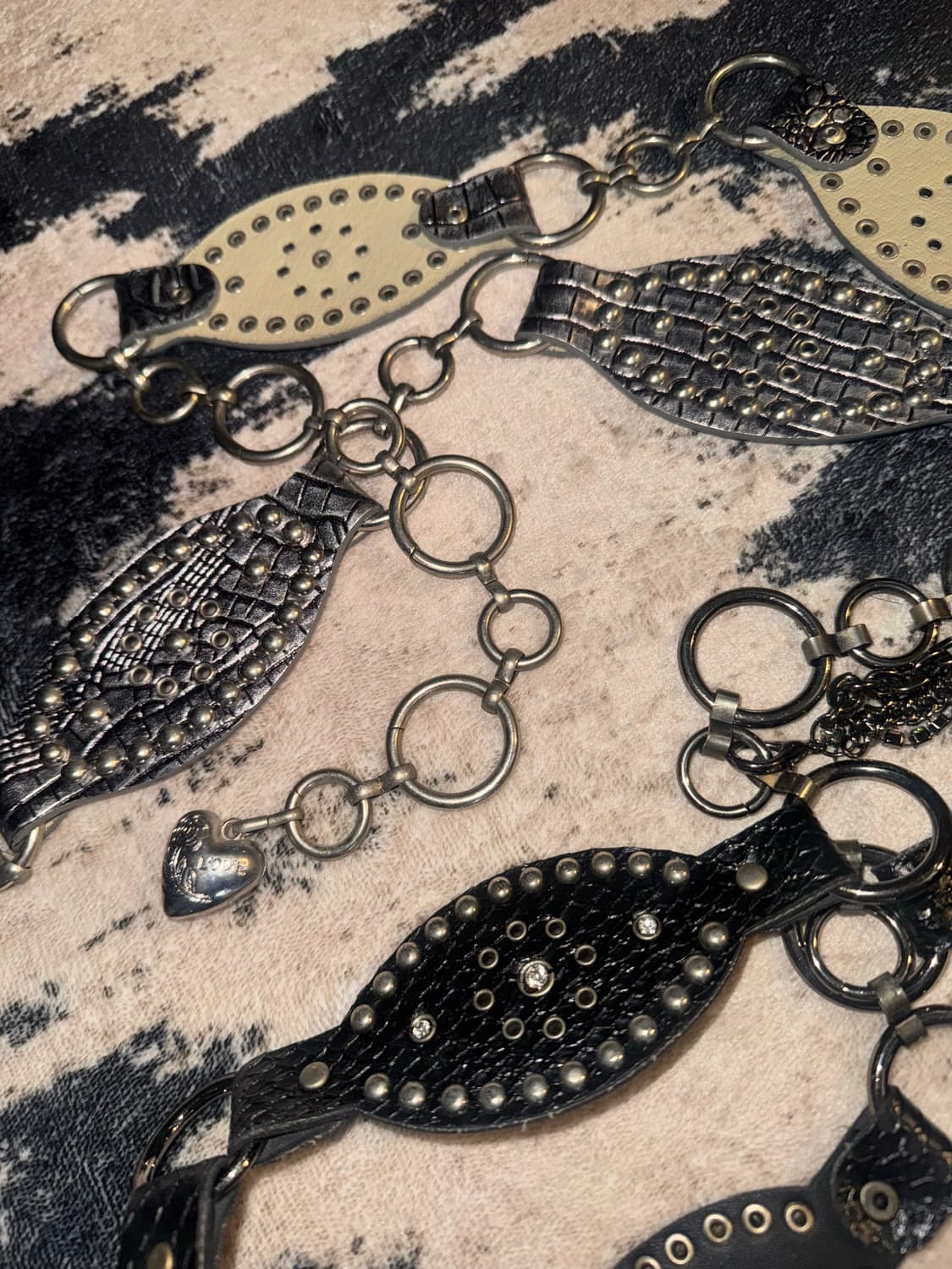 펑크 오리엔탈 빈티지 스터드 체인 벨트 갸루 y2k 상품이미지4