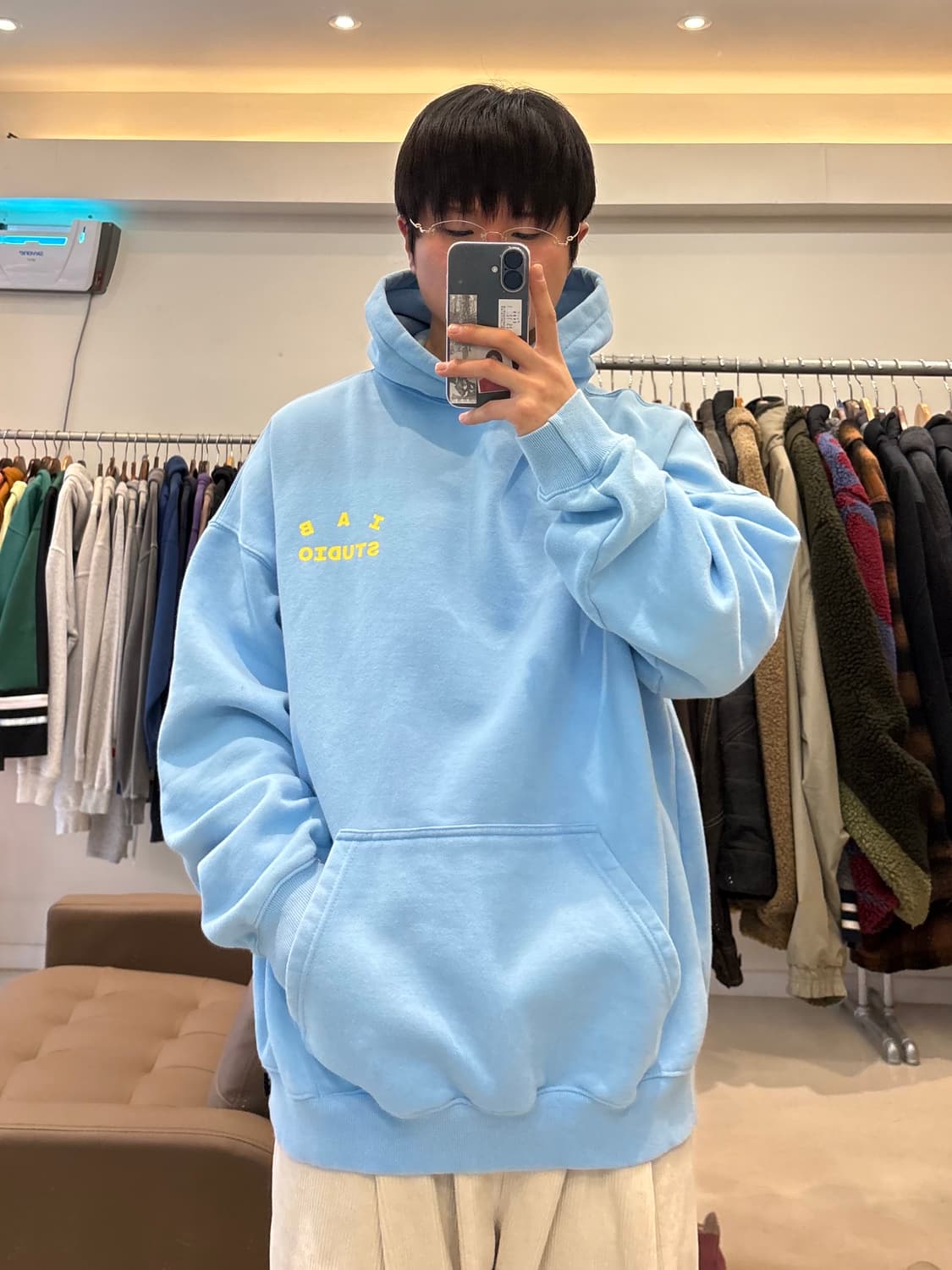 아이앱 스튜디오 후드 스카이블루 레몬 상품이미지7