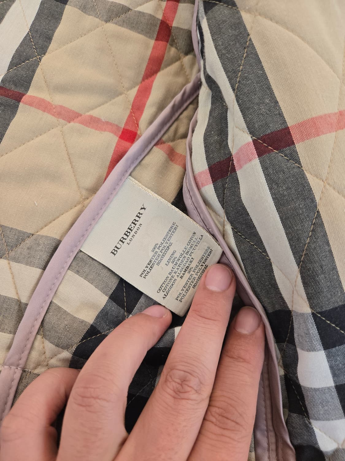 버버리 여성 핑크 퀼팅 자켓 L 상품이미지6