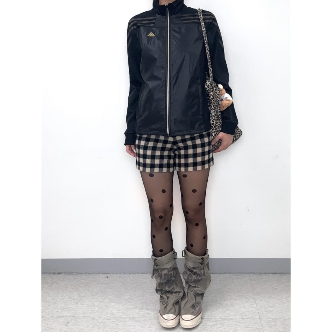 빈티지 베이지 체크 쇼츠 반바지 상품이미지1