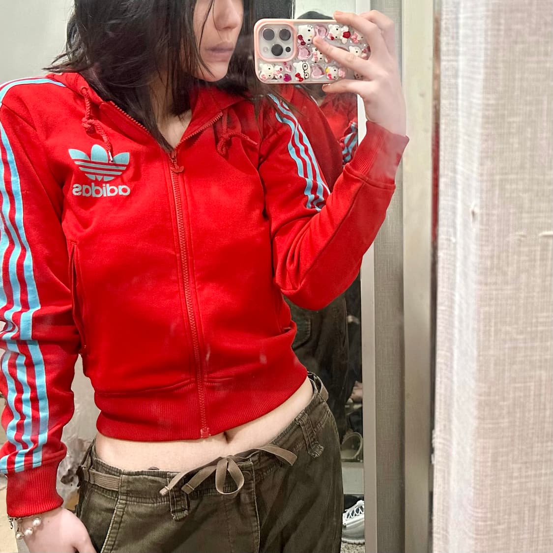아디다스 y2k 파이어버드 트랙탑 후드집업 Red&Blue 상품이미지3