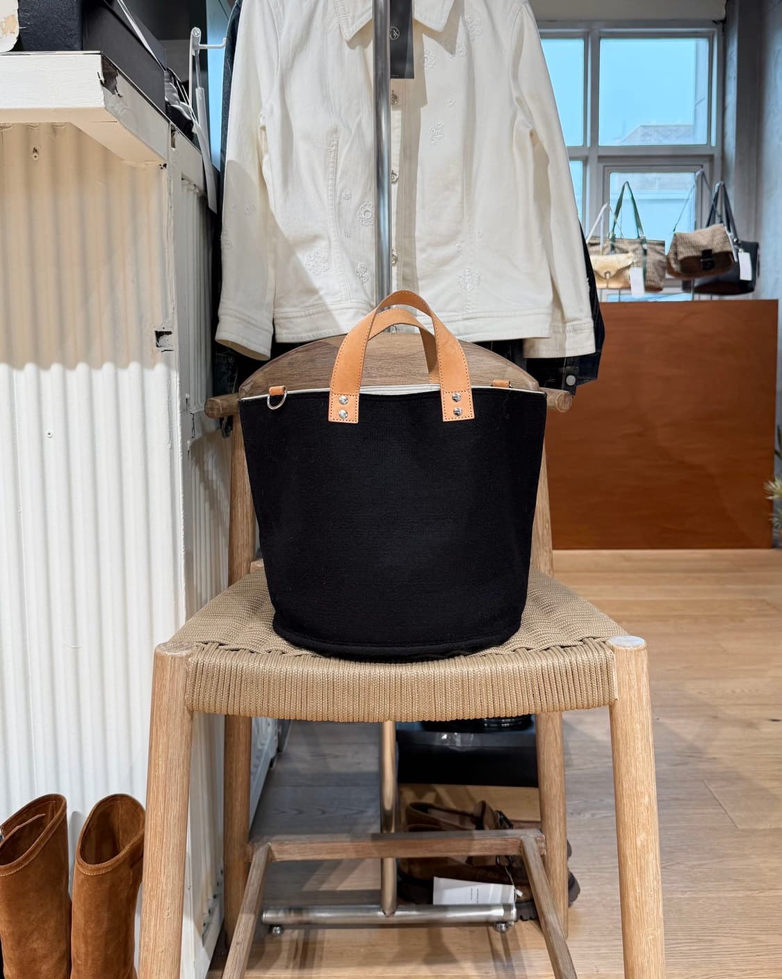 꼼데가르송 트리콧 블랙 토트백  상품이미지1