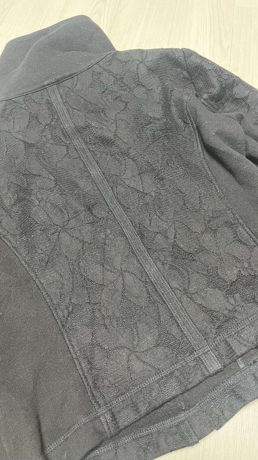 하이넥 사선 드레이핑 레이스 라이더 자켓 상품이미지4