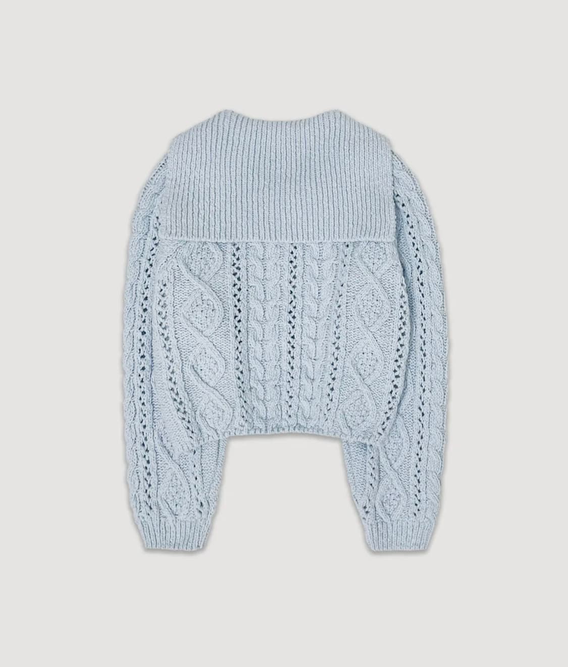 썸웨어버터 리본 케이블 가디건 - 라이트 블루 상품이미지2