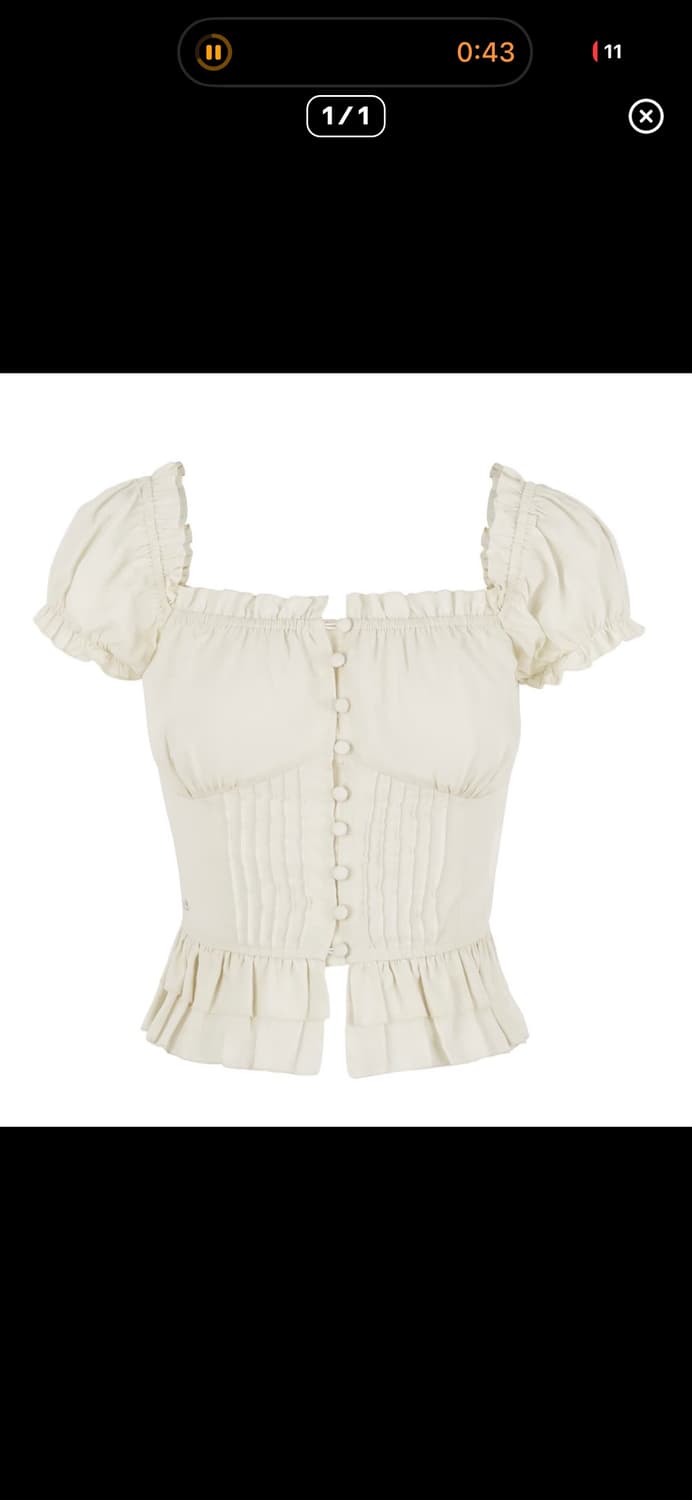 새상품) 페일제이드 줄리 프릴 버튼 블라우스 아이보리 s 상품이미지1