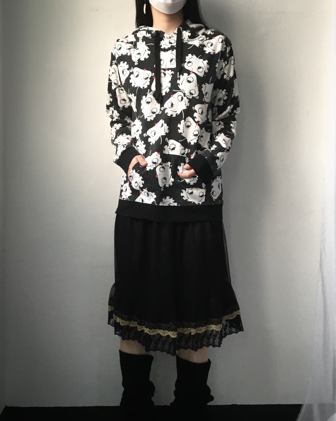 Betty boop pattern hood 상품이미지1