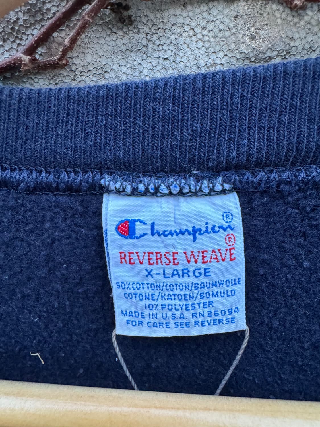 90s 챔피온 빈티지 리버스위브 대학로고 스웻 셔츠 맨투맨 네이비 상품이미지6