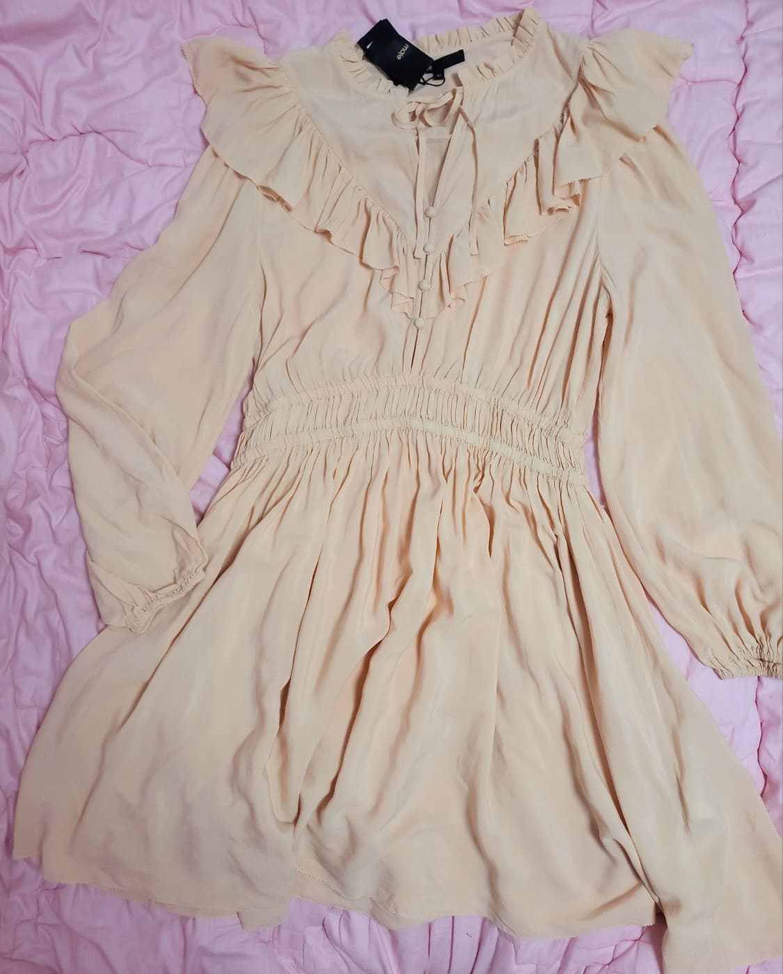 급처새상품!maje 마쥬 피치핑크 러플 리본 혜리원피스 셀프포트레이트st 상품이미지9