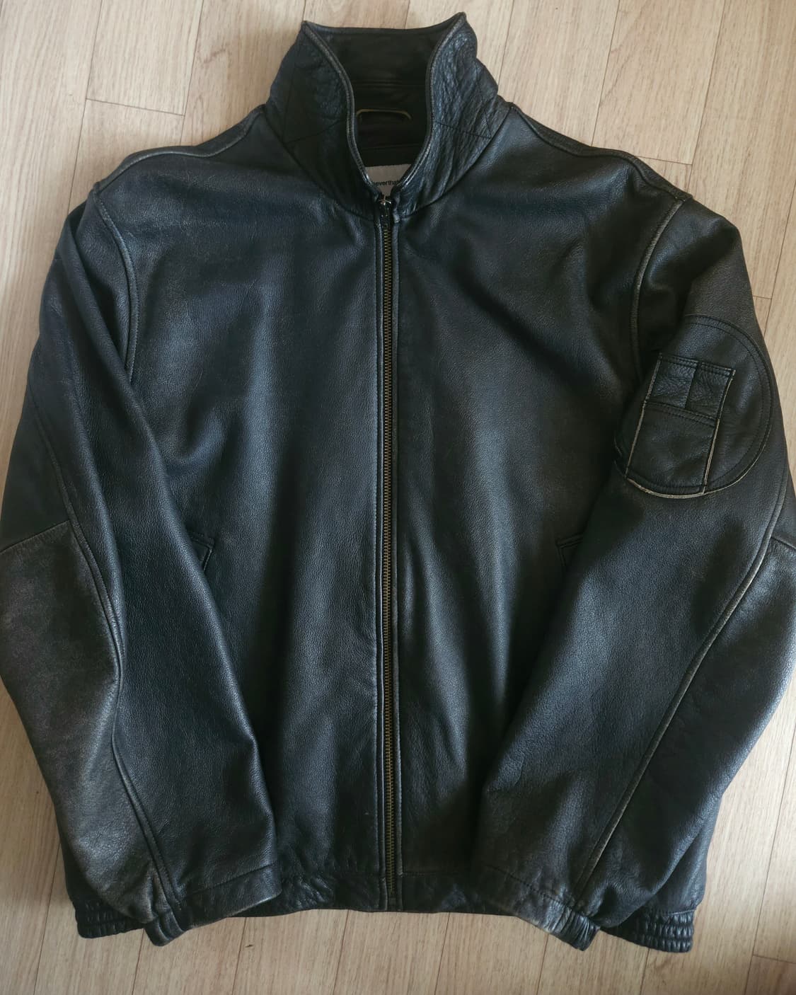 [XL] 디스이즈네버댓 Flight Leather Jacket Black 상품이미지1