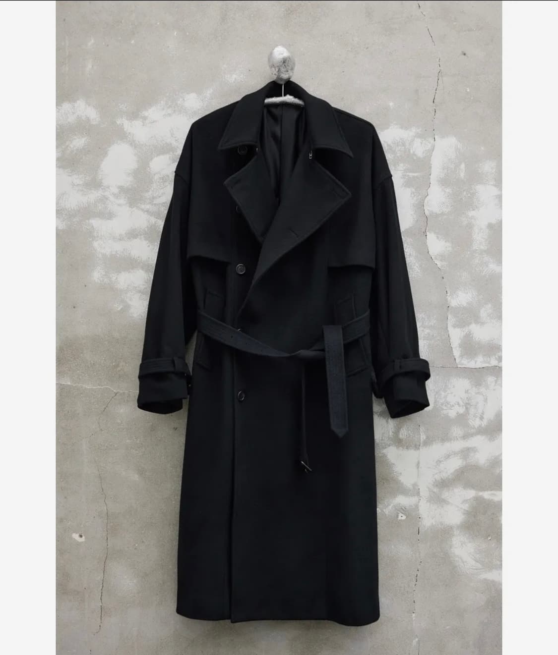 youth oversized trench coat black 상품이미지4