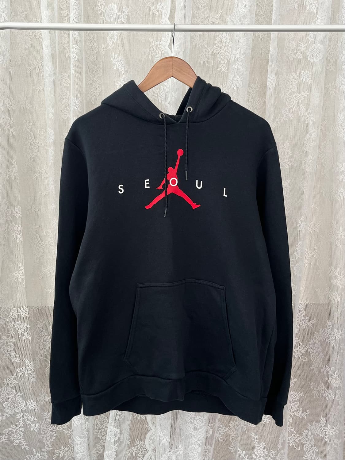 XXL) 조던 서울 기모 후드 티셔츠 블랙 상품이미지1