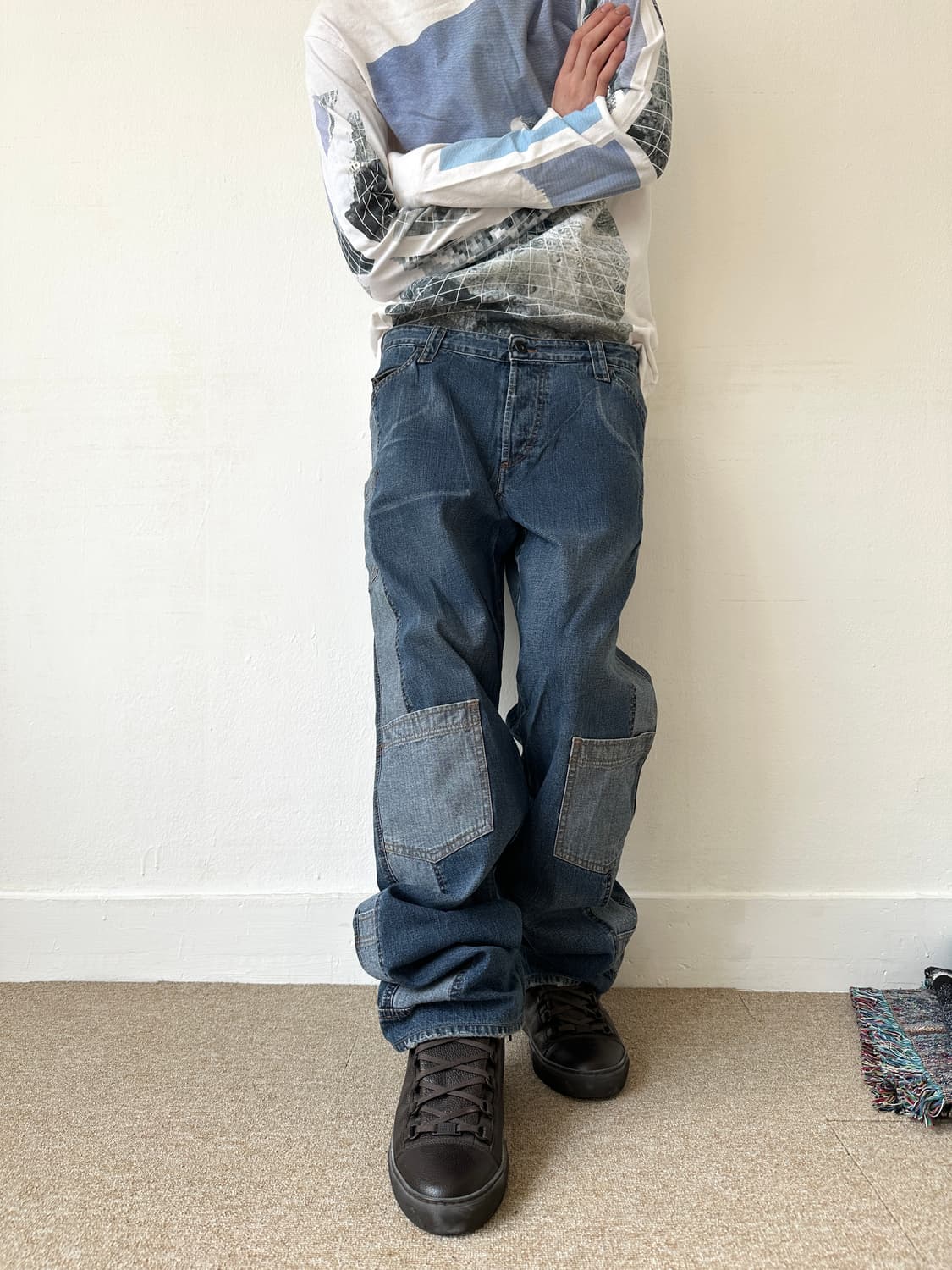 돌체앤가바나 2000s 레이어드 와이드 새깅진 상품이미지1