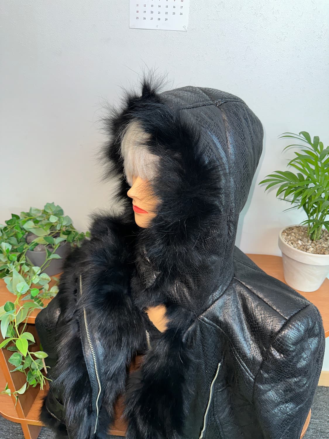 python side slit hood fur jk 상품이미지8