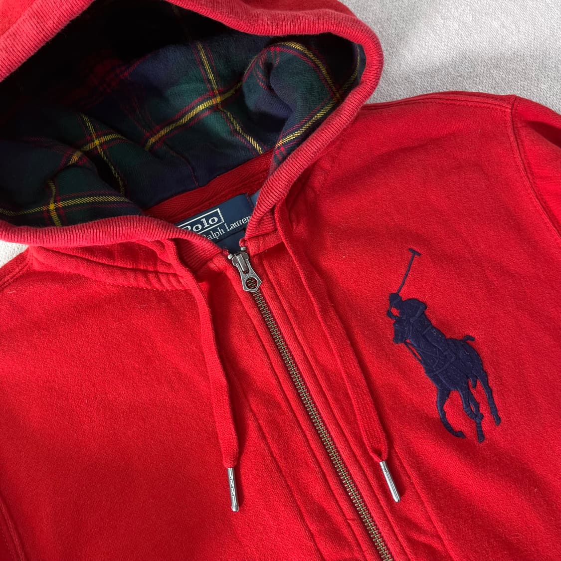 95 폴로 랄프로렌 빅포니 레드 후드집업 상품이미지2