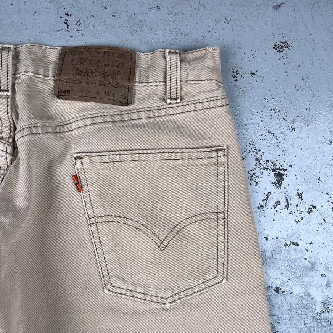 빈티지 리바이스 565 루즈핏 와이드 레그 데님 베이지 상품이미지7