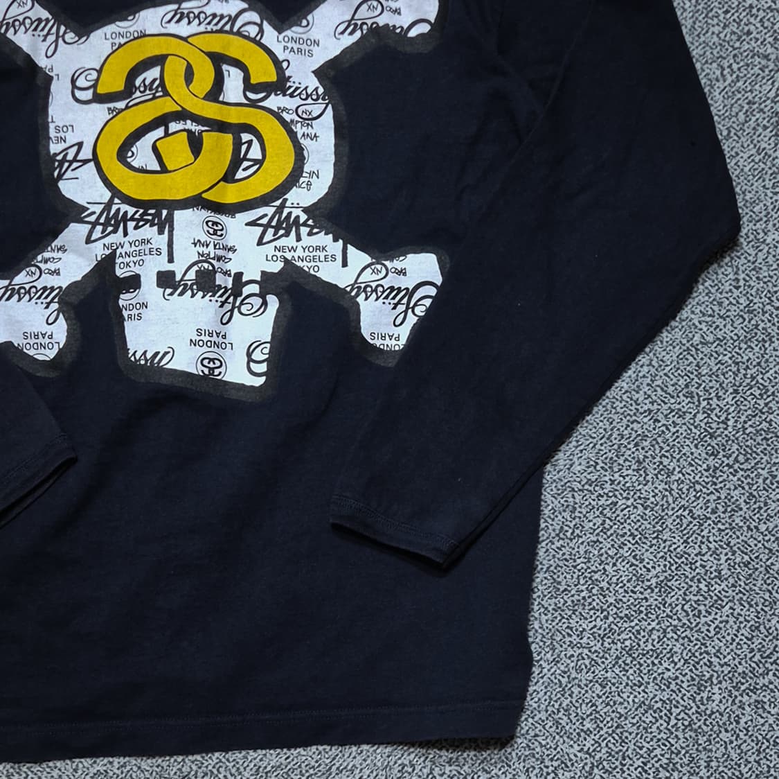 stussy 스투시 해골 프린팅 네이비 롱슬리브 상품이미지3