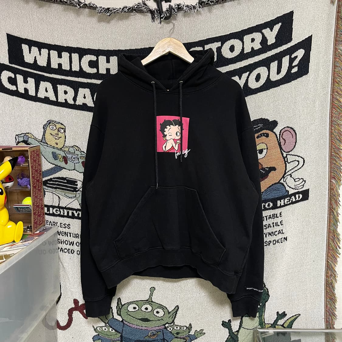 네스티킥 x 베티붑 블랙 후디 상품이미지2