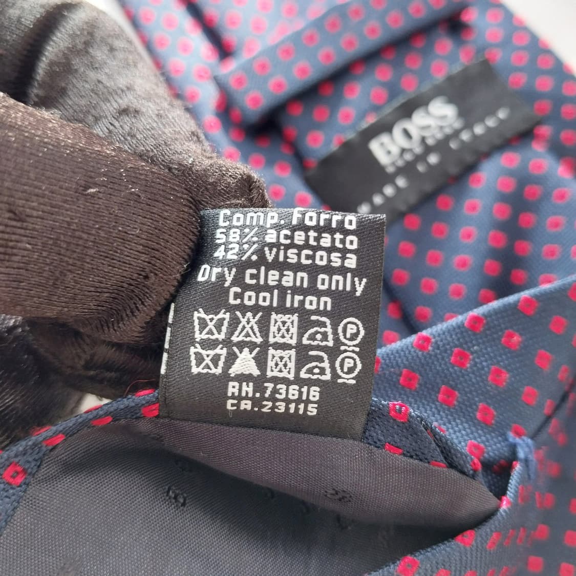 휴고 보스 실크 네이비 도트 패턴 넥타이 7.6cm A등급 K1546
 상품이미지10