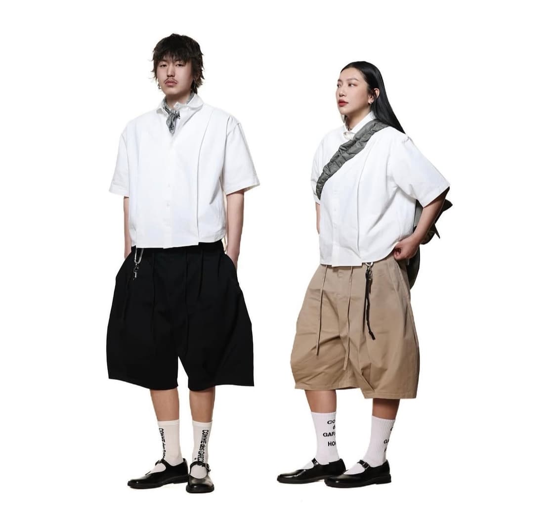 [XL] 6crayon 숏 팬츠 베이지, 블랙 상품이미지1