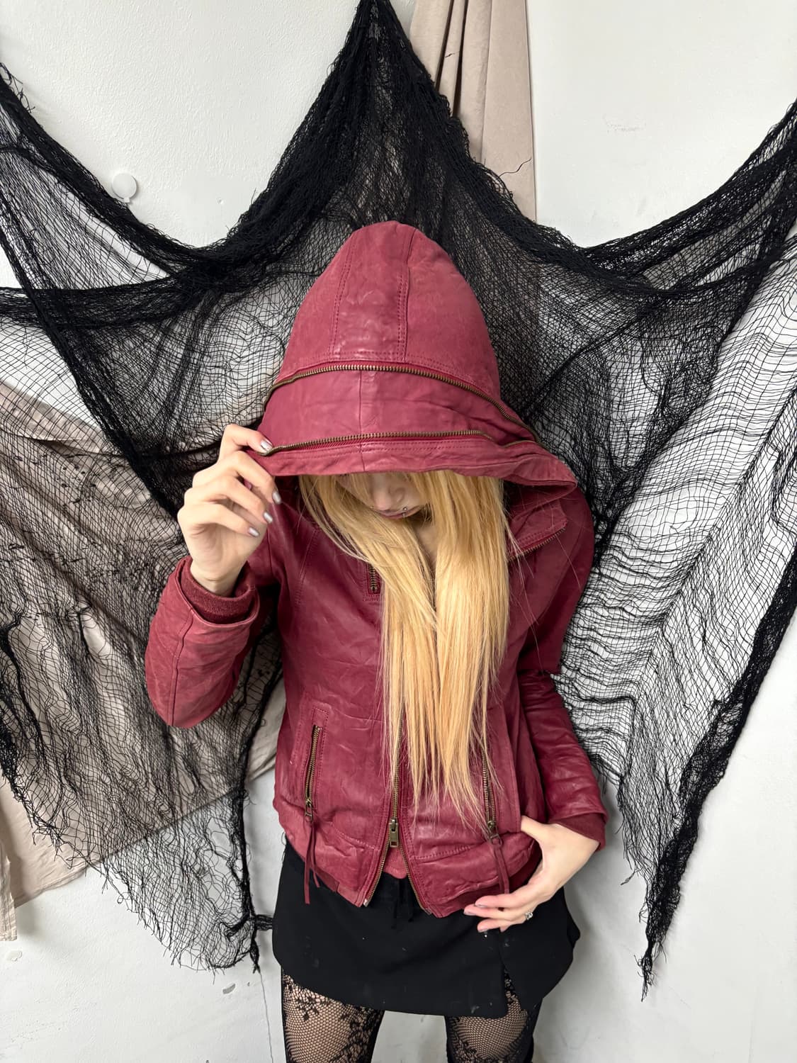 [2000s Avirex]Burgundy Zip Hoodie SheepS 상품이미지3