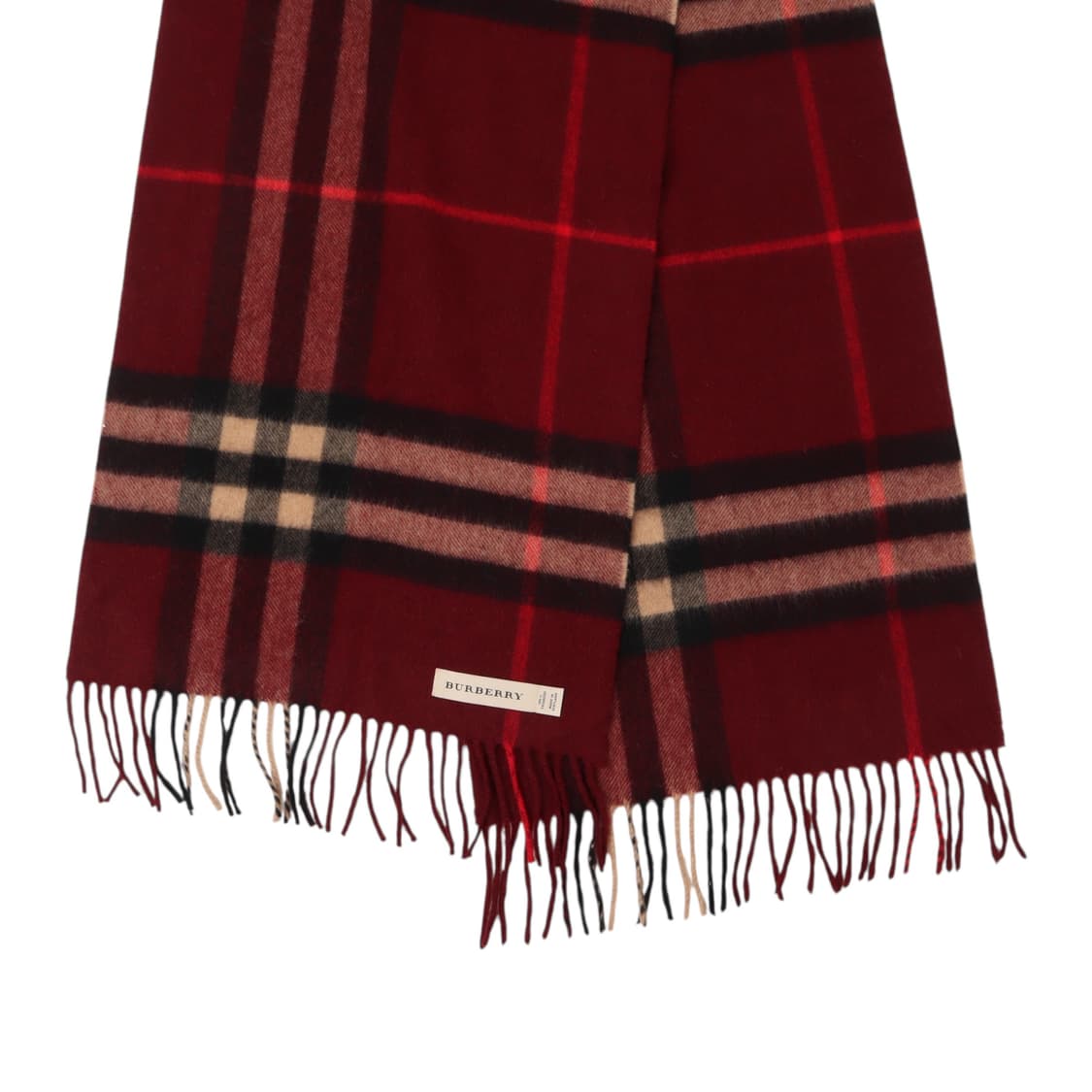 버버리 신형 캐시미어 100 버건디 노바체크 머플러 상품이미지5
