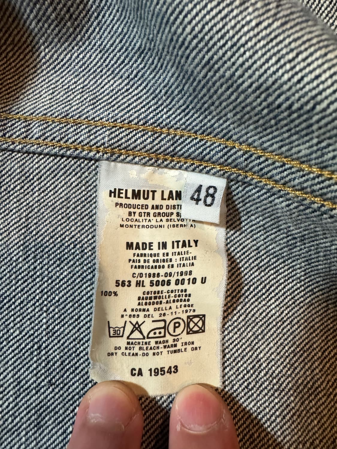 헬무트랭 1998 2nd type 데님자켓 상품이미지5