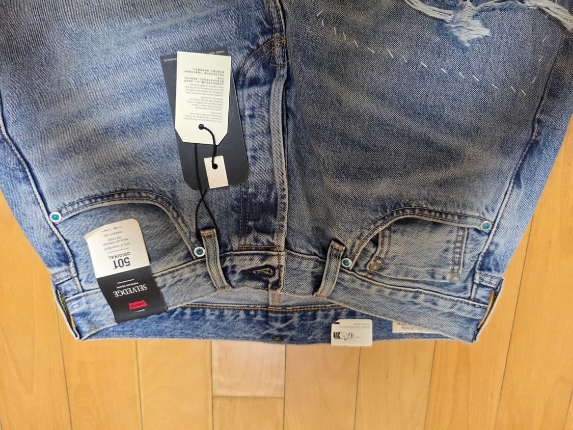 리바이스 501 셀비지 터콰이즈 리벳 32-30 상품이미지5