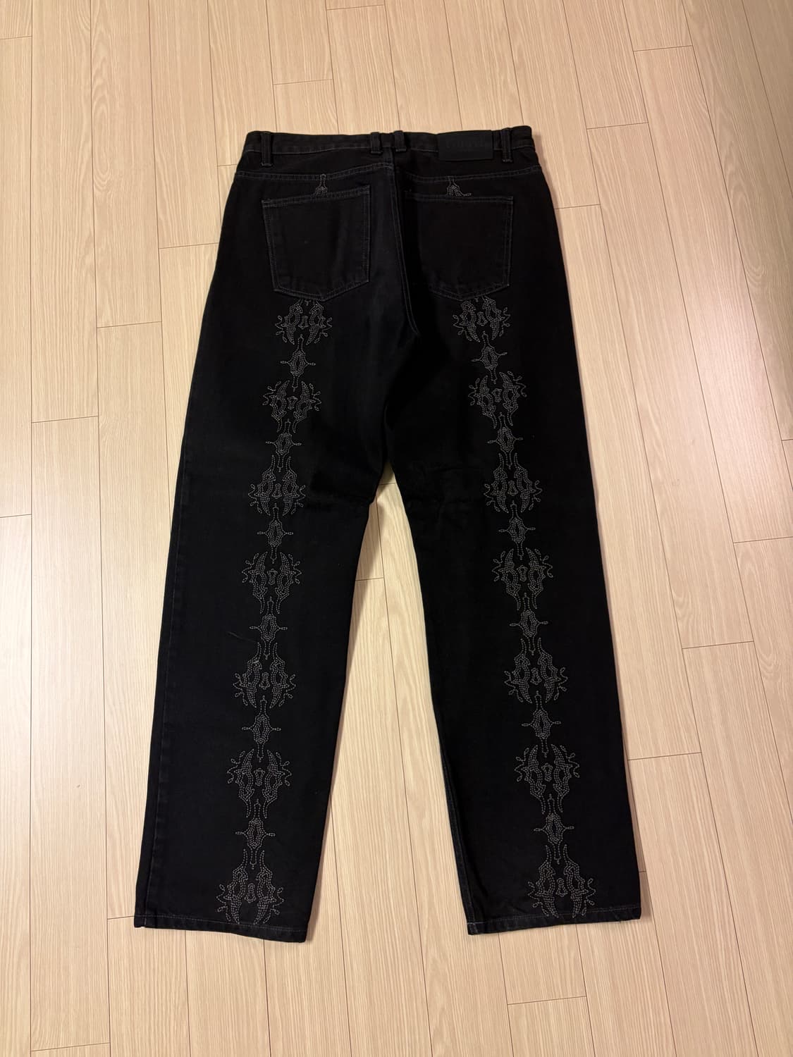 22SS WESTERN EMBROIDERY DENIM PANTS BLAC 상품이미지3